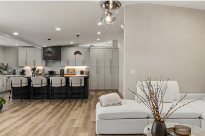 Home remodeling project in San Jose with modern kitchen and living area