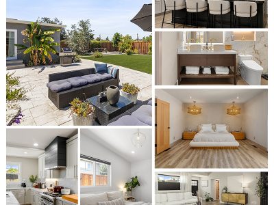 Before and after of a home addition and full remodel in Campbell.